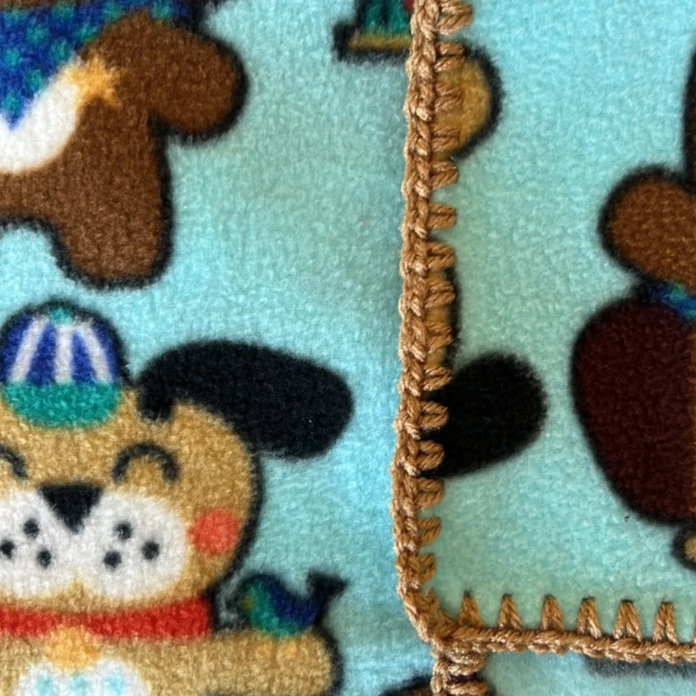 Handmade Crochet Dog hat and Dogs in costume fleece lovey
